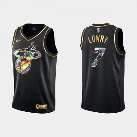 Dres Miami Heat Kyle Lowry 7 Nike 2021-22 Crno Golden Edition 75th Anniversary Diamond Swingman